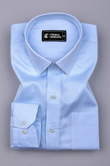 Vionel Sky Blue Pencil Stripe Cotton Formal Shirt