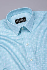 Light Sea Green Printed Cotton Shirt