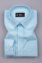 Light Sea Green Printed Cotton Shirt