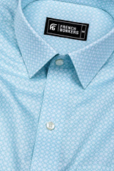 Light Sea Green Printed Cotton Shirt