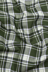 Reseda Green Linen Cotton Check Shirt