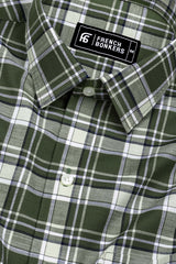 Reseda Green Linen Cotton Check Shirt