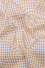 Frozix Cream With White Check Oxford Cotton Shirt