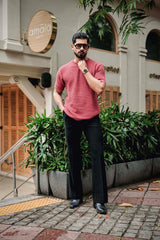 Candy Pink Knitted Cotton T-Shirt