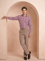 Nexon Maroon Twill Check Premium Giza Shirt