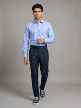 Opsin Blue Houndstooth Check Amsler Cotton Shirt