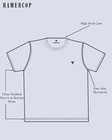 NavyBlue With Curious Blue Premium Cotton Designer T-shirt