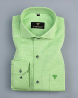 Spring Green Dobby Heavy Solid Cotton Shirt