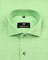 Spring Green Dobby Heavy Solid Cotton Shirt