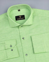 Spring Green Dobby Heavy Solid Cotton Shirt