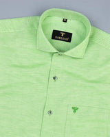 Spring Green Dobby Heavy Solid Cotton Shirt