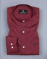 Maroon With Blue Arygle Texture Printed Premium Cotton Shirt