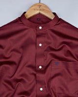 Maroon With Blue Arygle Texture Printed Premium Cotton Shirt