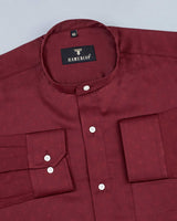 Maroon With Blue Arygle Texture Printed Premium Cotton Shirt