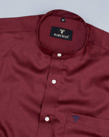 Maroon With Blue Arygle Texture Printed Premium Cotton Shirt