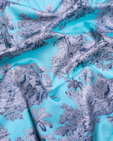 Toile de Jouy Aqua blue- Forest Printed Egyptian Gizza Premium Shirt