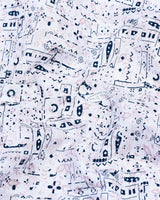 Cream Floral Paisley Printed Oxford White Shirt Style Kurta