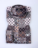 Browny Beutiful Printed Egyptian Gizza Solid Shirt Style Kurta