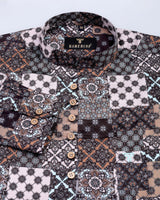 Browny Beutiful Printed Egyptian Gizza Solid Shirt Style Kurta