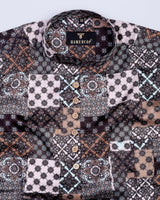 Browny Beutiful Printed Egyptian Gizza Solid Shirt Style Kurta