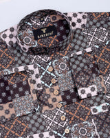 Browny Beutiful Printed Egyptian Gizza Solid Shirt Style Kurta