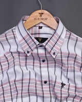 White With Multi Colored Heavy Plaid Flannel Windowpane Check Shirt