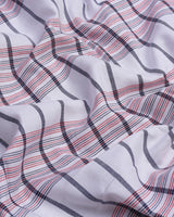 White With Multi Colored Heavy Plaid Flannel Windowpane Check Shirt