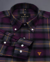 Rose Pink With Black Plaid Flannel Cotton Check Shirt