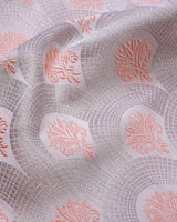 Orange Gorgious Flower Printed Jacquard Designer Nehru Jacket