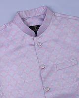 Dusty Pink Printed Jacquard Designer Nehru Jacket