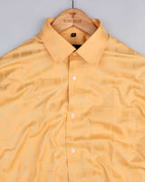 Viper Butterscotch Self Checked Dobby Jacquard Cotton Shirt