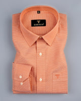 Conch Orange With White Dobby Cotton Solid Shirt