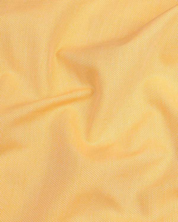 Marigold Yellow Dobby Cotton Shirt Style Kurta