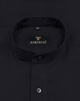 Midnight Black Heavy Oxford Solid Cotton Shirt