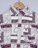 Purple Paisley Bandana Art Printed Designer Cotton Shirt