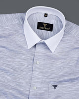 Glaze Gray With White Cuff And Collar Cotton Solid Shirt