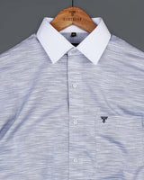 Glaze Gray With White Cuff And Collar Cotton Solid Shirt
