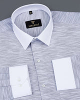 Glaze Gray With White Cuff And Collar Cotton Solid Shirt