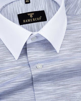 Glaze Gray With White Cuff And Collar Cotton Solid Shirt