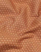 Brown Hexagon Jacquard Printed Premium Gizza Cotton Shirt