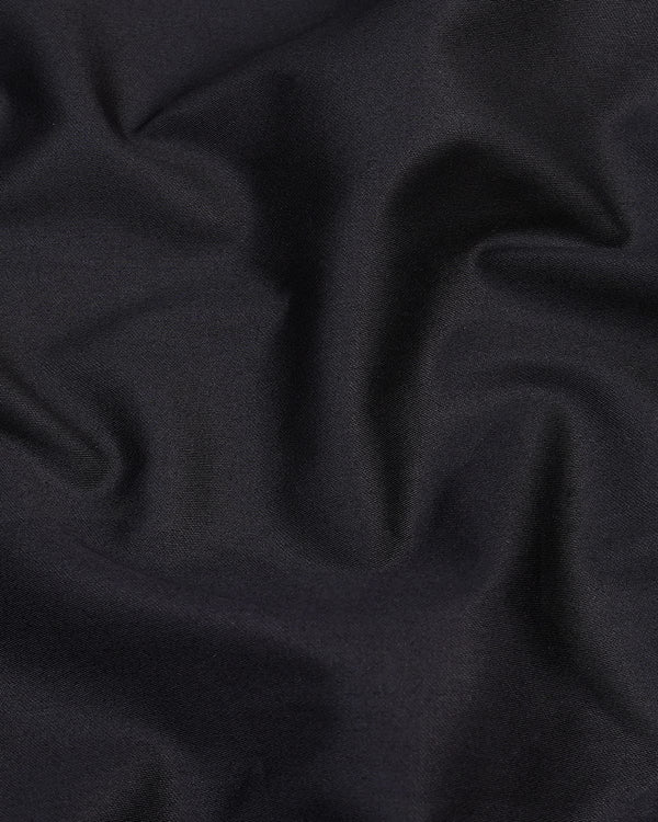 Black Soft Touch Satin Premium Cotton Shirt