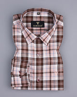 Vistara Brown With Multicolored Yarn Dyed Check Cotton Shirt