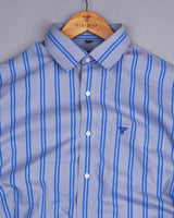 Integral Gray With Blue Stripe Premium Cotton Shirt