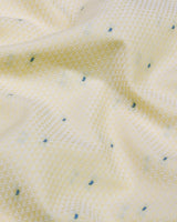 Yellow With Blue Dotted Jacquard Dobby Cotton Shirt