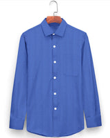 IMO-Ink Blue Houndstooth Dobby Solid Cotton Shirt