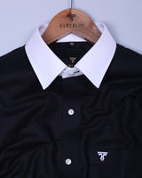 Black With White Hamercop Designer Heavy Oxford Cotton Shirt