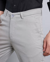 Stone Gray Stretch Cotton Chinos