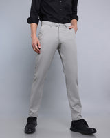 Stone Gray Stretch Cotton Chinos
