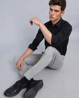 Stone Gray Stretch Cotton Chinos
