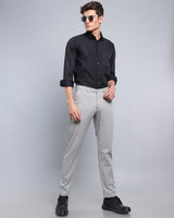 Stone Gray Stretch Cotton Chinos